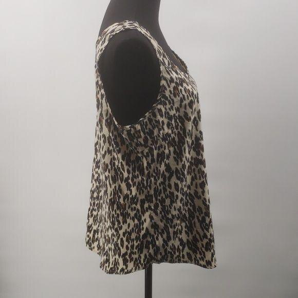 Faded Glory Brown Cream Animal Print Sleeveless Tank Top Size L - Picture 3 of 10